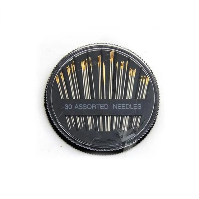 Kit Completo de Agulhas de Costura com Caixa Rolling Disk - 30 Peças para Bordados, Emendas e Projetos DIY