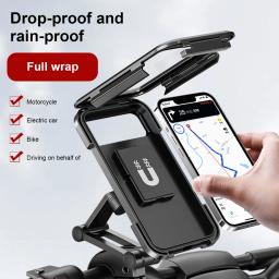 Suporte do telefone de navegação impermeável para motocicleta e bicicleta, GPS de bicicleta universal, 360 ° giratório, suporte ajustável do celular - Image 1