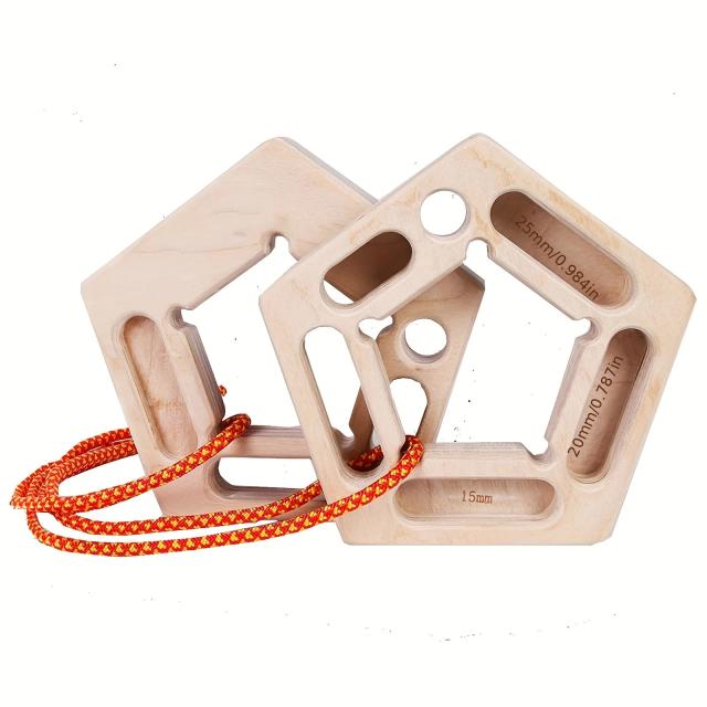 Placa de Escalada Portátil de Madeira com Cola e Nível de Forças Múltiplas - Conjunto com 2 Peças para Treinamento de Força