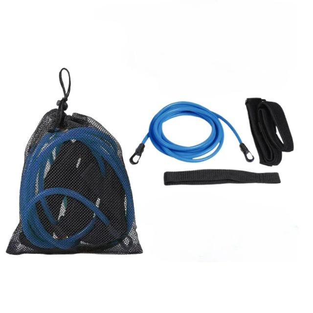 Cinto de Borracha Elástica para Treinamento de Natação - 4m, Conjunto Completo com Corda de Resistência para Adultos e Crianças, Acessórios de Piscina