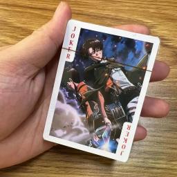 Anime Poker Card Toy, Cartões de Jogo de Tabuleiro, Capa dura, Caixa de Coleção, Ataque Titan, Levi Ackerman, Cosplay, 54pcs - Image 2