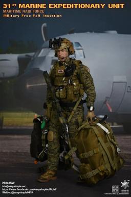 Fácil e simples es 26043sd 1/6 marines queda livre pára-quedas militar homem combate uniforme com armas 12 Polegada figura de ação modelo - Image 6