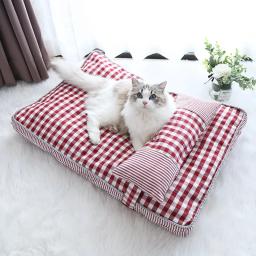 Almofada espreguiçadeira macia para animais de estimação, sofá de dormir aconchegante, canil de cachorro quente, colchão para cães e gatos - Image 1