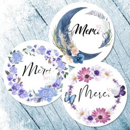 Embalagem Selo Etiquetas para Festas de Pequenas Empresas, Obrigado Adesivos, Baking Gift Bag, Merci - Image 1