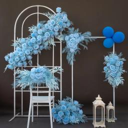 Fundo De Flor Artificial, Arco Do Casamento, Linha De Flores, Arranjo Floral, Foto Props, Branco Puro, Decoração De Casamento De Luxo, Decoração De Palco - Image 5
