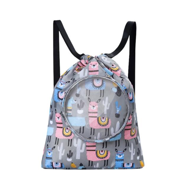 Mochila Impermeável para Crianças com Cordão, Dobrável e Ideal para Separação de Molhados e Secos em Atividades de Natação