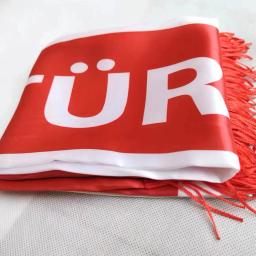 Poliéster impresso cetim bandeira cachecol, esportes cachecol, Turquia e turcos fãs uso, pescoço urdidura - Image 4