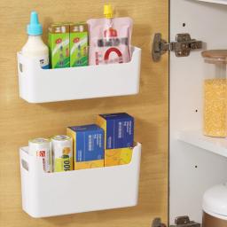WORTHBUY-Multifuncional Wall-Mounted Armário De Plástico, Caixa De Armazenamento, Acessórios De Cozinha, Punch Free - Image 2