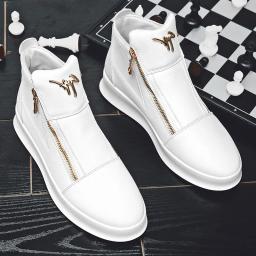 Novo zíper designer tênis masculino plataforma de luxo sapatos casuais de alta qualidade tênis masculinos na moda tênis de couro - Image 1