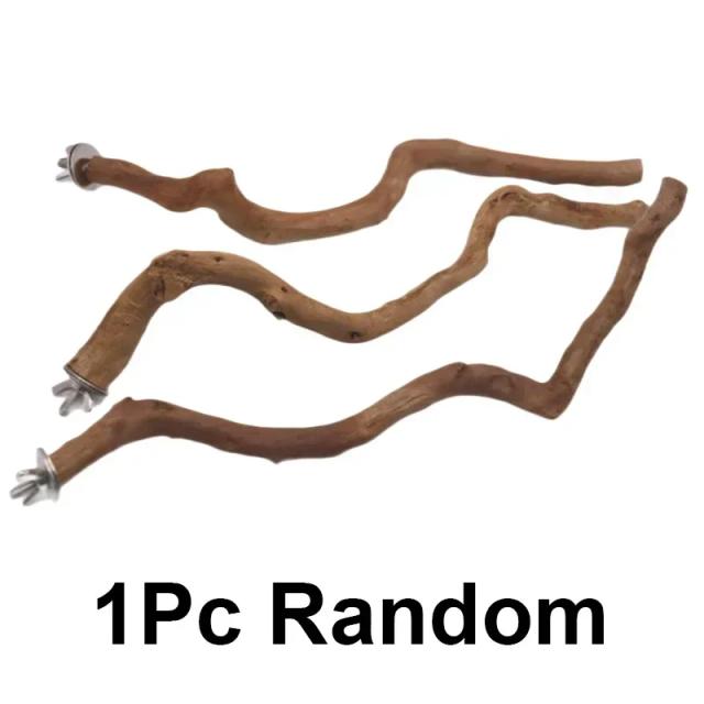Suporte Natural para Pássaros com Galho para Escalada e Garfo de Moagem para Periquitos