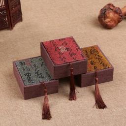 Estilo chinês Mini Anel De Lata Caixa, Colar e Brincos Caixa De Armazenamento, Quadrado Tambor Flandres, Organizador De Gaveta, Presente - Image 1