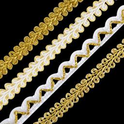 5m laço guarnição fita ouro prata centipede trançado laço curva tecido de renda diy artesanato costura acessórios decoração do casamento 8/10mm - Image 5