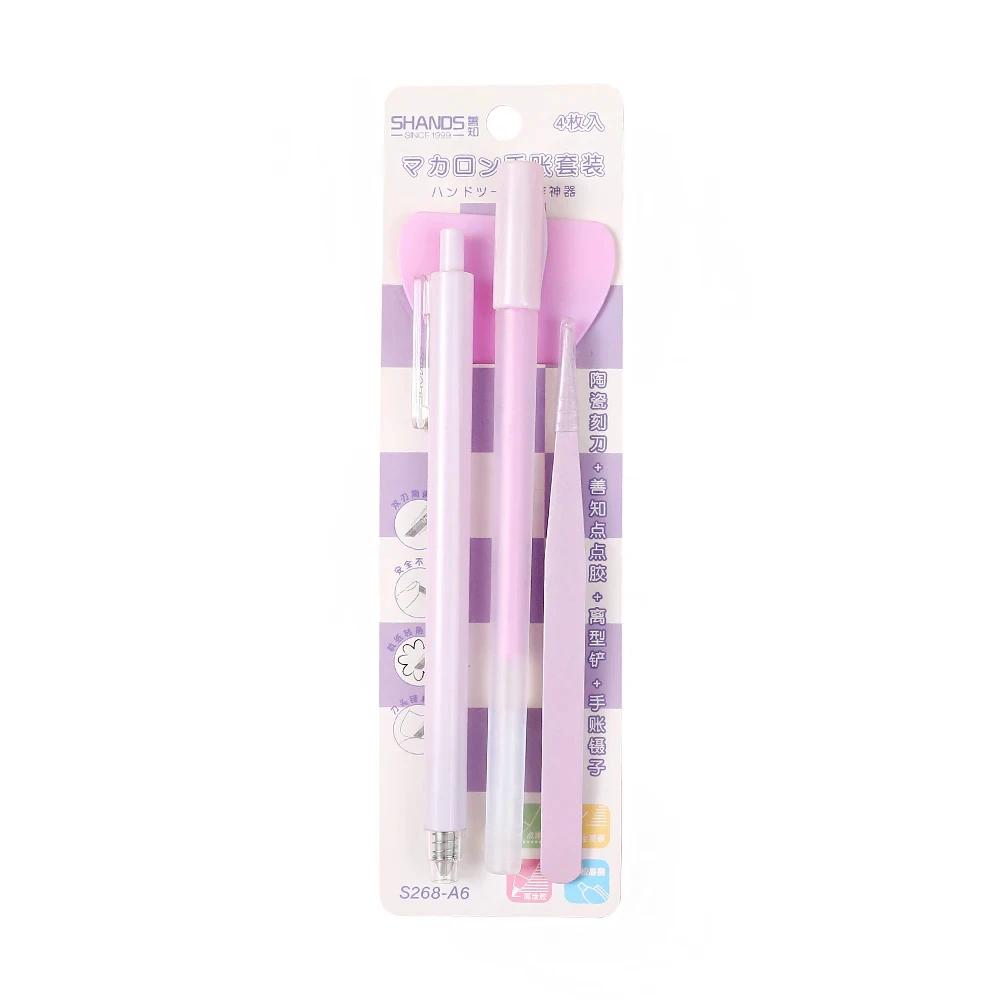 Cola Caneta Escultura Faca, Jornal Ferramentas Kit para Scrapbooking, DIY Arte Artesanato, Trabalho de Corte, Kawaii Papelaria Suprimentos, 4Pcs - Image 1