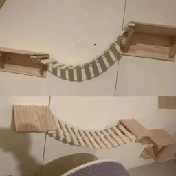 Vários tamanhos ponte de gato uso para gaiola de gato sisal corda escada de gato móveis para animais de estimação gato passo scratcher post gatinho brinquedos gato árvore torre - Image 5