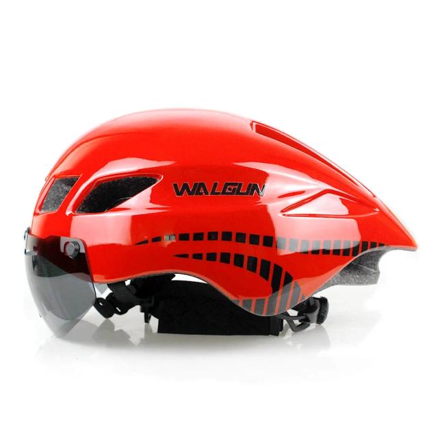Capacete Aero TT para Bicicleta com Óculos Integrados, Leve e Respirável, Ajuste de 57 a 61 cm, Ideal para Ciclismo