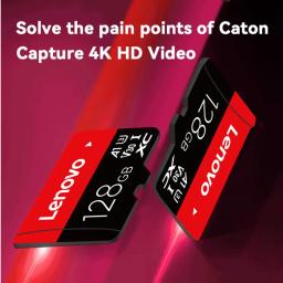 Lenovo-Cartão de memória Full HD, Micro TF Mini SD Card, Flash Card para telefone e computador, U3 V30, 4K, 512GB, 256GB, 128GB, 64GB, 32GB - Image 2