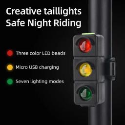 COBA-LED Lanterna de bicicleta com clip, vermelho, azul, verde, cuidado de emergência, ciclismo piscando luz de advertência, USB recarregável - Image 1