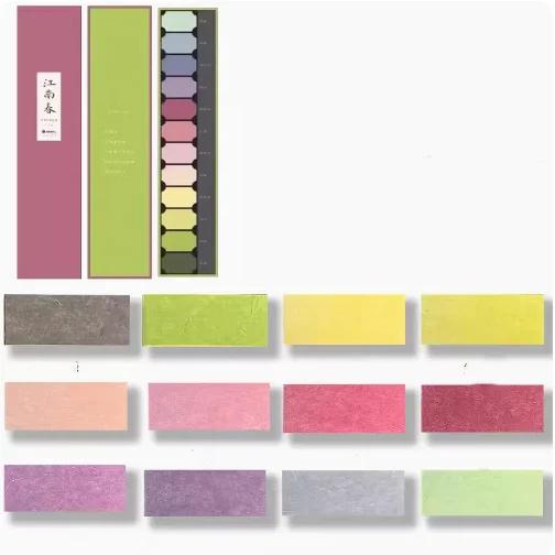 Conjunto de 12 Cores de Tinta Aquarela Mineral para Iniciantes - Pintura Chinesa Quatro Estações Jiangnan
