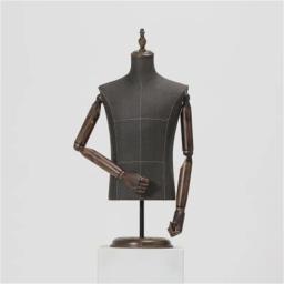 Manequim de Costura Ajustável para Arte Pano Masculino, Metade Comprimento Terno Modelo Do Corpo, Calças Bracket Display, Armazenar Base De Madeira, D146 - Image 4