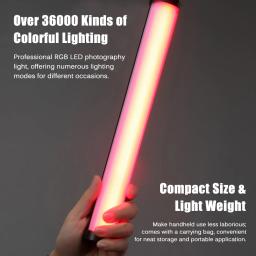 Nicefoto TC-210RGB rgb conduziu a vara portátil da varinha da luz da suficiência da cor completa 2500k-9900k brilho regulável 21 tipos efeitos especiais - Image 5