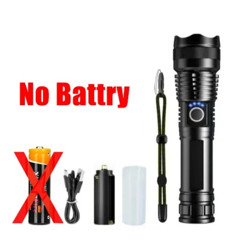 Lanterna tática de alta potência de longo alcance, lanterna LED recarregável, Zoomable Camping Torch, lâmpada de emergência ao ar livre, mais poderosa - Image 1