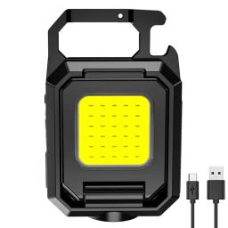 LED Mini Keychain Light, XPE Pocket Work Light, Lanterna COB, USB recarregável, Lanterna de emergência para camping ao ar livre e pesca - Image 4