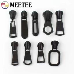 10 pçs preto zíper slider para 3 #5 #8 # resina de metal zip fita fecho automático cabeça kit de reparação saco acessórios de costura vestuário - Image 2