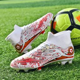Botas de futebol masculino de treino profissional, sapatos de futebol ao ar livre ultraleves, antiderrapantes, chuteiras de cano alto, pontas longas, novas - Image 5
