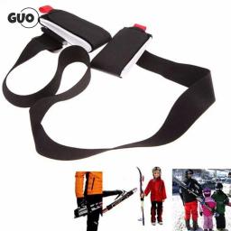 Pólo de esqui ajustável ombro mão transportadora lash alça alças náilon sacos de esqui porter gancho loop proteção para esqui snowboard - Image 5