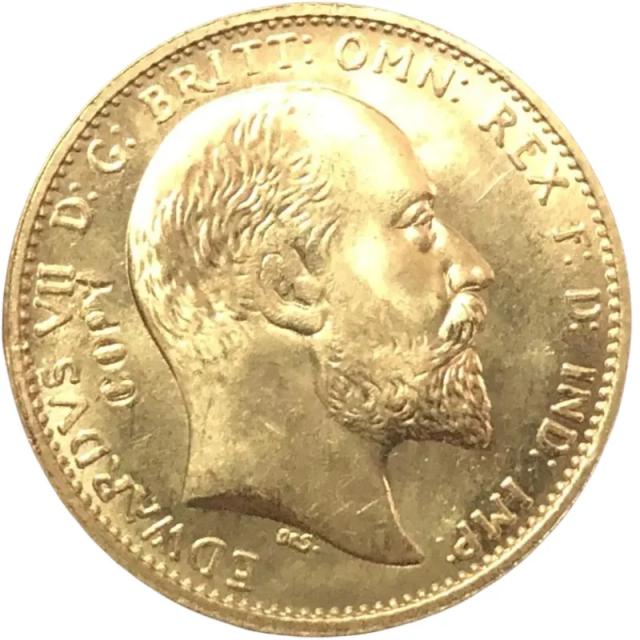 Moeda Copy Coin Banhada a Ouro de 1910 do Reino Unido - Edward VII, Pureza 9999, 1 Unid