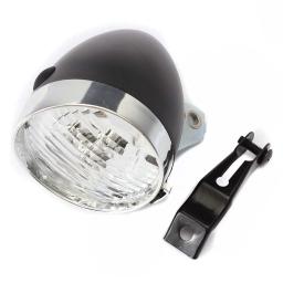Luz dianteira de bicicleta vintage retro com prateleira, farol de aviso de segurança, luzes de equitação noturna, acessórios de ciclismo 3 LED 1pc - Image 3