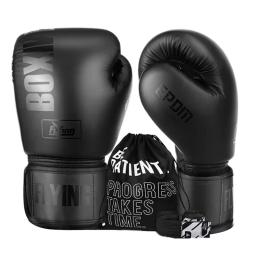 Luvas de Boxe de Couro PU para Homens e Mulheres, Luva de Treinamento para Luta, Kickboxing, Artes Marciais Mistas, Boxe Muay Thai, 6 oz, 8 oz, 10 oz, 12 oz, 14oz - Image 1