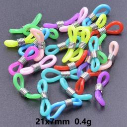 Fivela anti derrapante para óculos, Correntes DIY, Resina Multi-Cores, Final Espetáculo Ajustável, Anel de Óculos de Silicone, 20mm, 10-60Pcs Set - Image 2