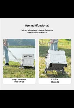 Outdoor Camping Folding Carrinho de compras, Household Portable Express Delivery Cargo Trailer, Piso Stall Cargo, 80L - Image 5