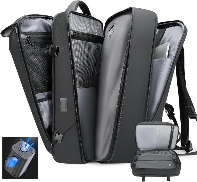 Mochila de Viagem 50L Compressão a Vácuo para Avião com Bomba