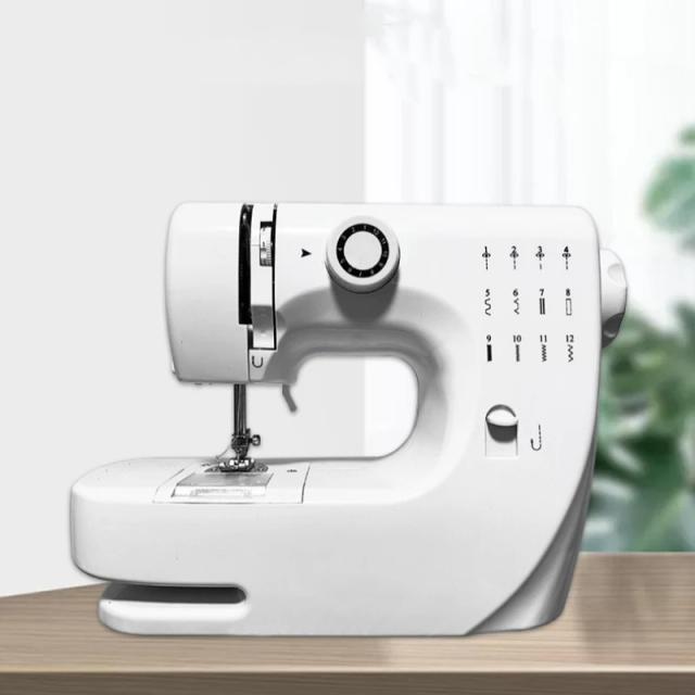 Máquina de Costura Portátil com 12 Pontos Embutidos e Linha Dupla - Ideal para Iniciantes em DIY e Artesanato