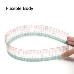 Régua reta transparente com linha dupla, Kearing Pattern Making Ruler, Réguas de corte gráficas, Ferramentas de costura, 20-60cm - Image 4