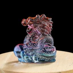 Estatuetas chinesas do dragão do zodíaco, Miniatura Crystal Glass Decoração Artesanato, Lucky Feng Shui Mythical Animal Paperweight, Decoração de casa - Image 1