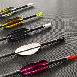 12pçs 30,5 polegadas id4.2mm flecha de carbono puro Spine350-900 com palhetas giratórias de 1,8 polegadas espiral pena arco recurvo caça tiro - Image 5