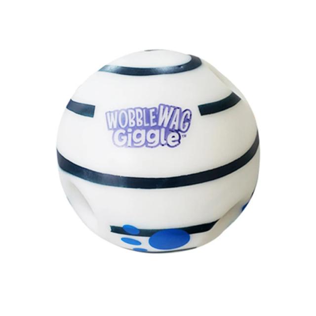 Brinquedo Interativo Wobble Wag para Cães - Bola Brilhante com Sons Divertidos ao Ser Rolada ou Abalada, Ideal para Animais de Estimação