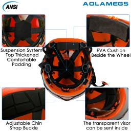CE construção capacete de segurança com viseira, construído em óculos, adesivos reflexivos para engenheiro ABS ANSI trabalho industrial, chapéu de segurança - Image 6