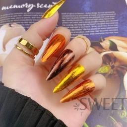 10 pçs holográfico metálico prego arte folhas de metal espelho transferência papel estrelado adesivos diy charme ouro manicure decoração lydxk05 - Image 5