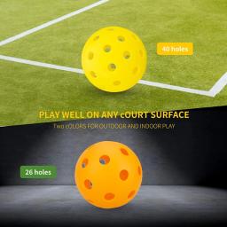 Bolas De Pá De Pickleball Interior, Bolas Ocas De Fluxo De Ar, Prática Plástica, Treinamento Esportivo, 26 Buracos - Image 5
