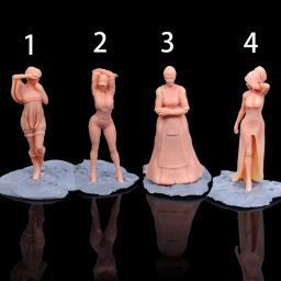 1/87 1:64 1/43 figura cabeça de toque dona de casa miniatura modelo tabela areia vilão cena precisa ser colorido por si mesmo - Image 1