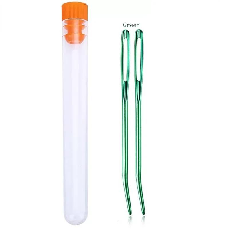 Conjunto de agulhas para tricô e crochê, agulhas de tapeçaria para costura manual, ponta dobrada, olho grande sem corte - Image 1