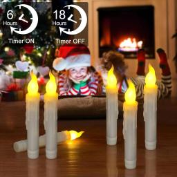 Velas LED sem chama para festa, decoração de aniversário, velas cônica para sala de aula, igreja, velas operadas por bateria, 6,9 in, 12 PCs - Image 4