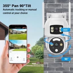 Câmera de segurança O-Kam Pro 10MP PTZ externa, WiFi, tela dupla, áudio bidirecional, zoom digital 10X, detecção humana, IP66 - Image 2