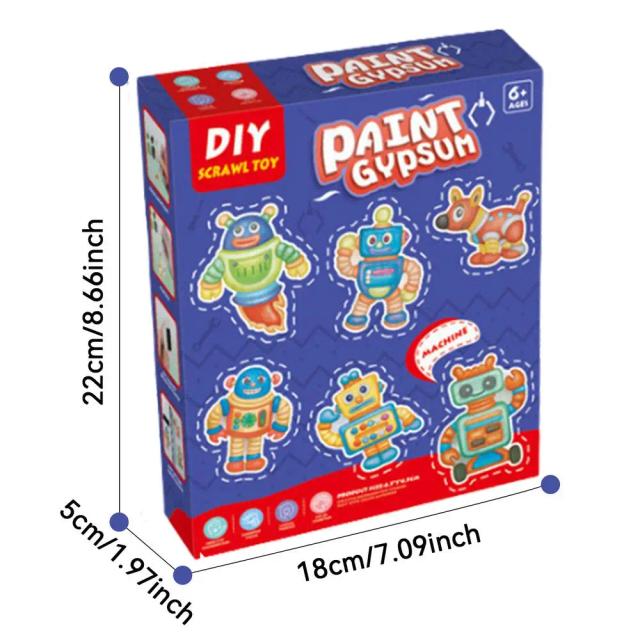 Kit de Pintura Interativa para Crianças: Cerâmica, Gesso e Tintas Coloridas Seguras para Meninos e Meninas