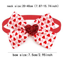 Laços ajustáveis para Pet, Holiday BowTie, Grooming Suprimentos para cães pequenos e gatos, Dia dos Namorados, 50 PCs, 100PCs - Image 2