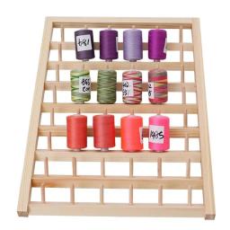 Caixa De Armazenamento De Linha De Costura De Madeira, Spool Yarn Holder, Home Bordado Folding Frame, Organizador de Rack de Tamanho Múltiplo - Image 3